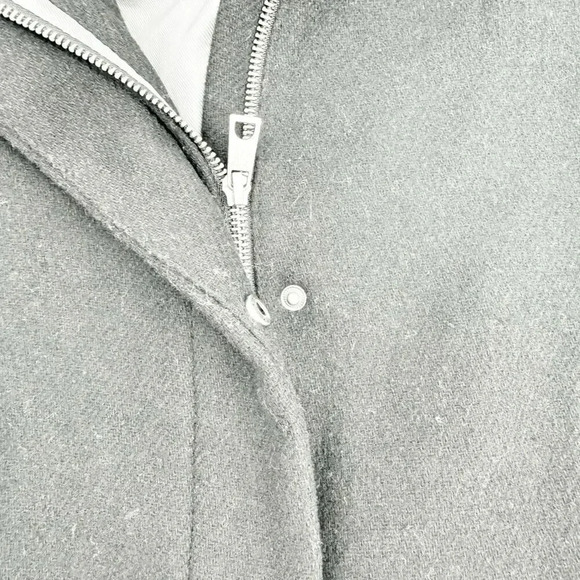 Vera Moda Rain Jacket Womens Size M Black Wool Belted Knee Length Hooded Outdoor - Picture 5 of 6